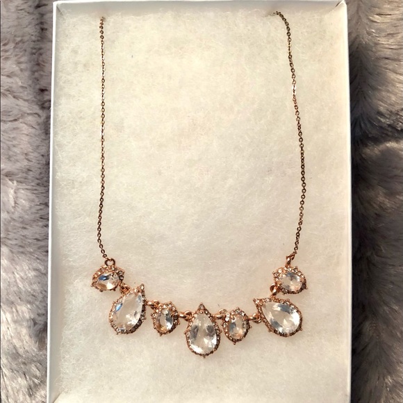 David’s Bridal Rose Gold Cubic Zirconia Necklace - Picture 1 of 3